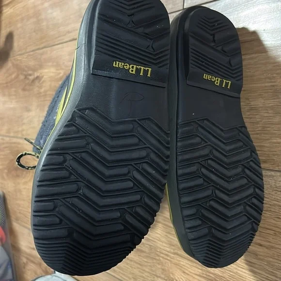 LL Bean Snow Winter Duck Tall Boots Blue Lined Youth Size - Picture 4 of 9